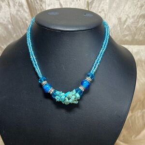 Genuine Turquoise and glass beads necklace